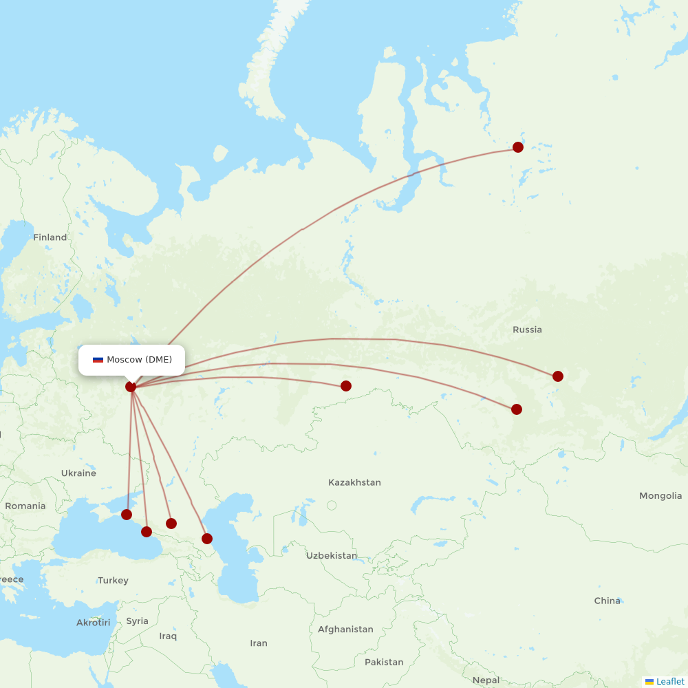 NordStar Airlines at DME route map