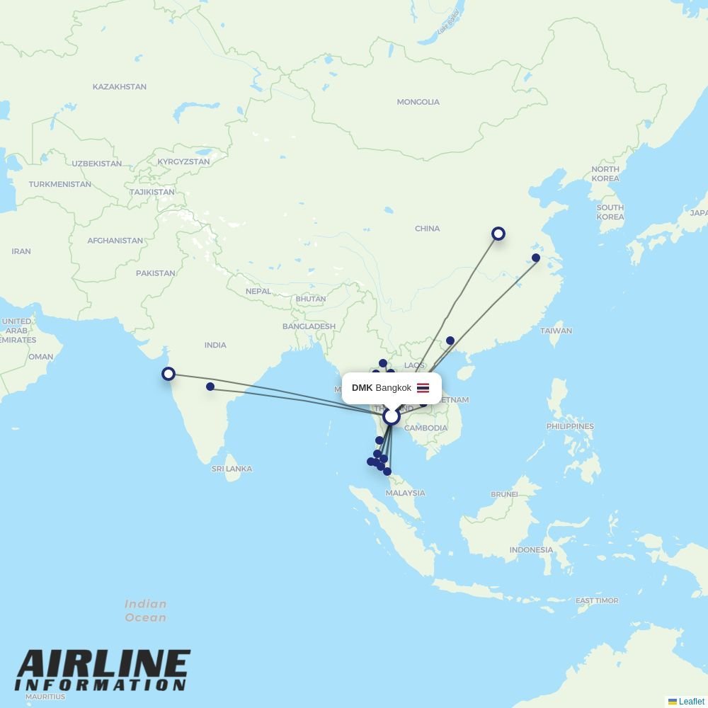 Nok Air routes from DMK