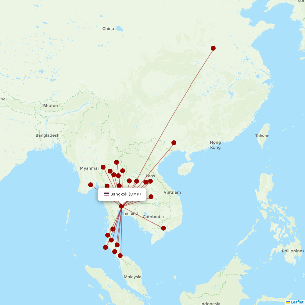 Nok Air at DMK route map