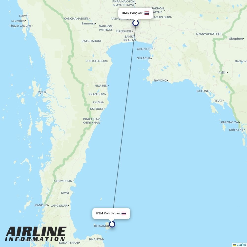 Bangkok Airways routes from DMK
