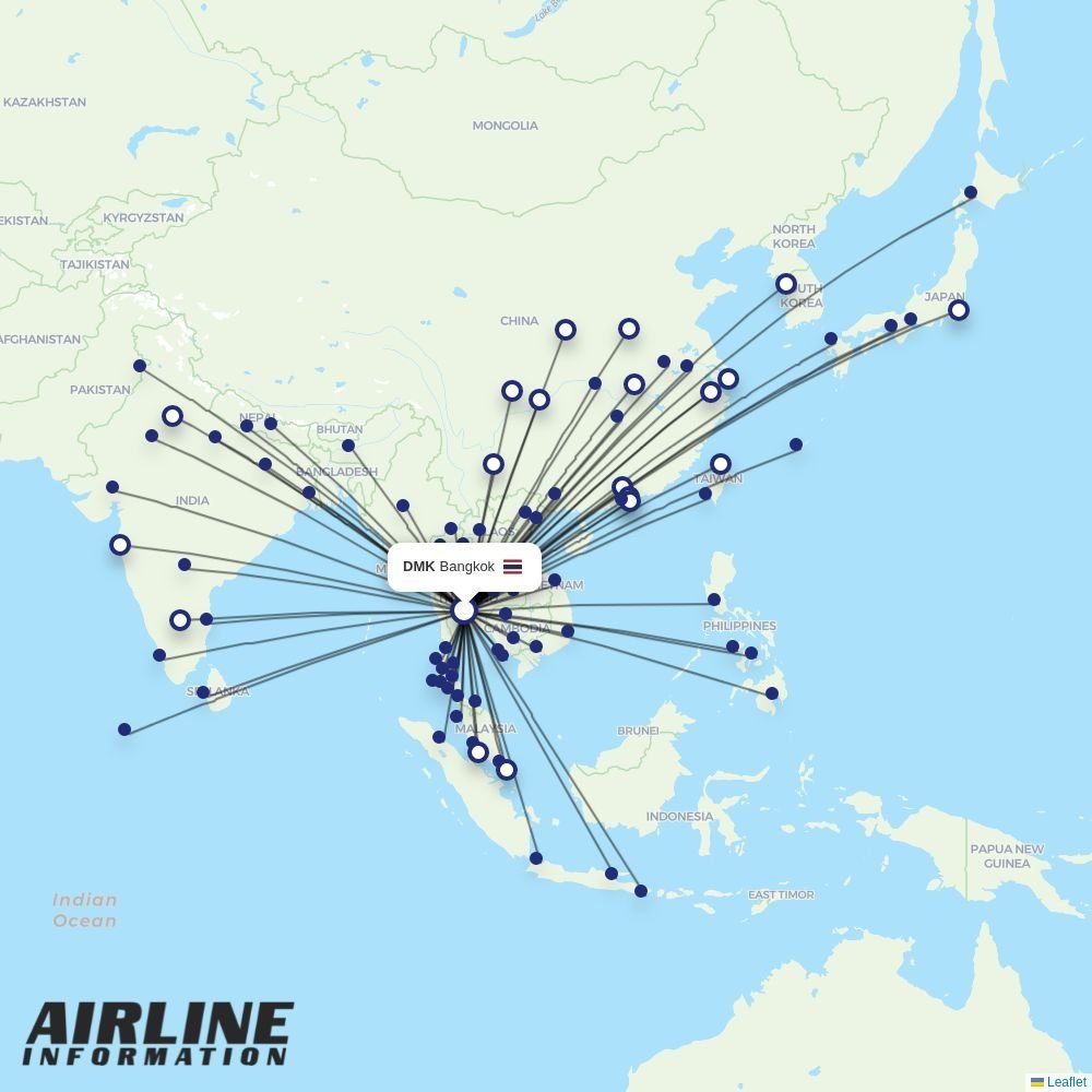 Indonesia AirAsia routes from DMK