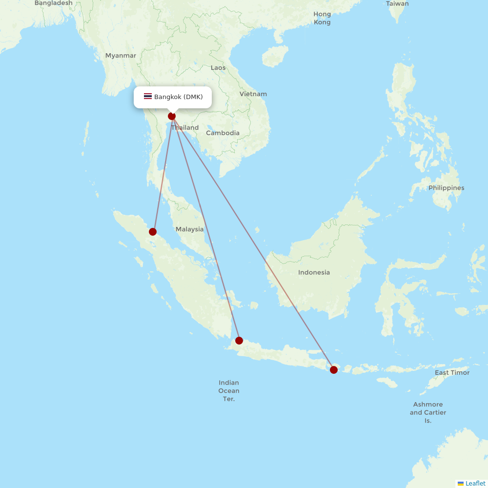 Indonesia AirAsia at DMK route map