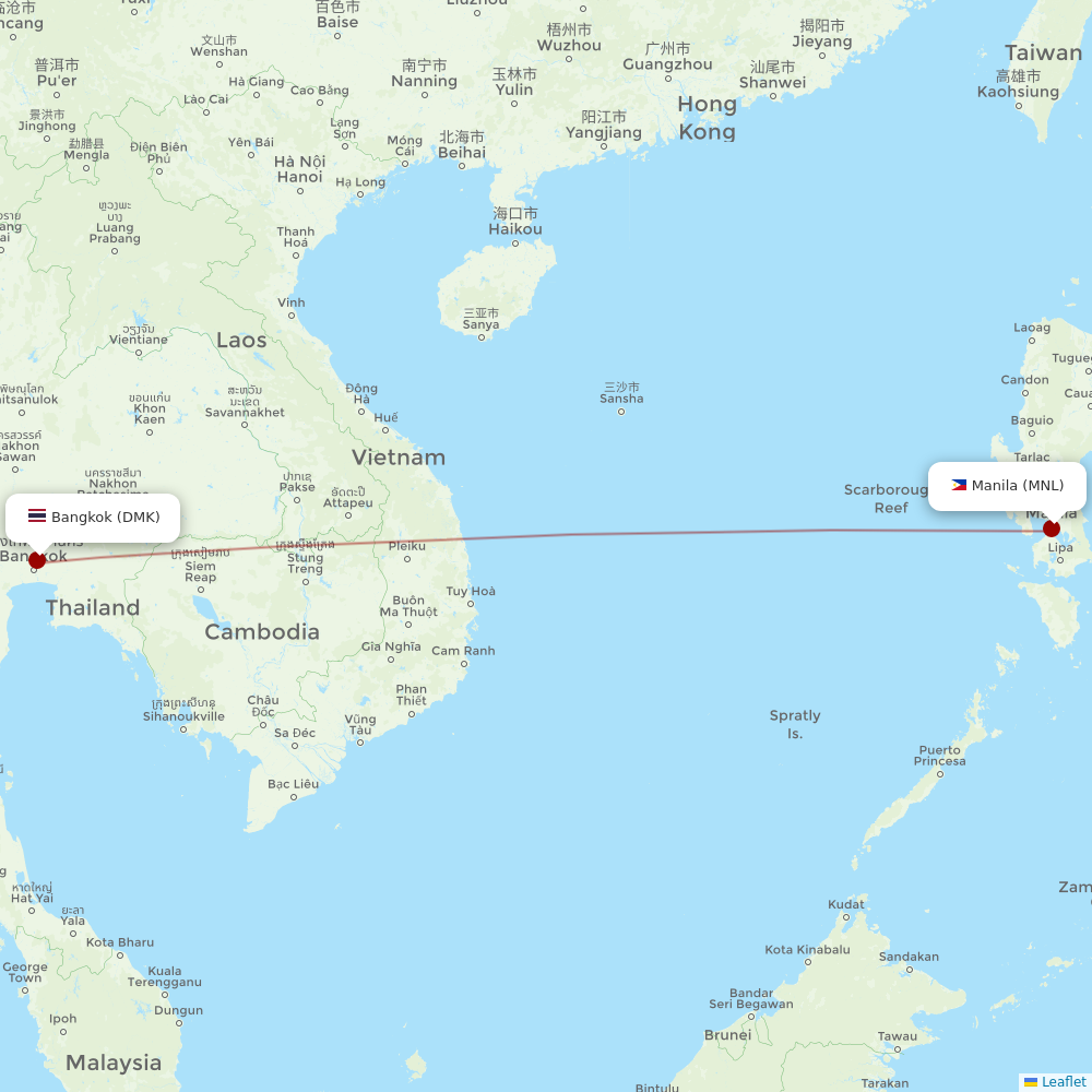 Philippines AirAsia at DMK route map