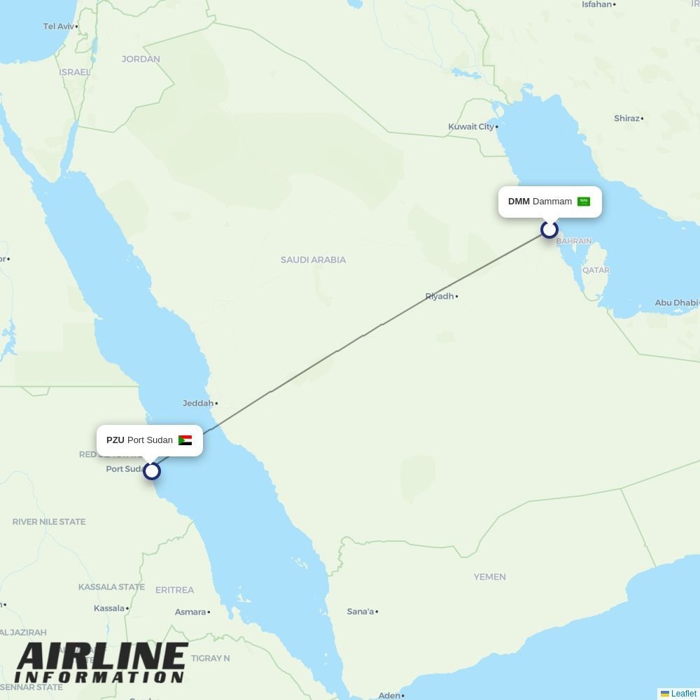 Tarco Aviation routes from DMM