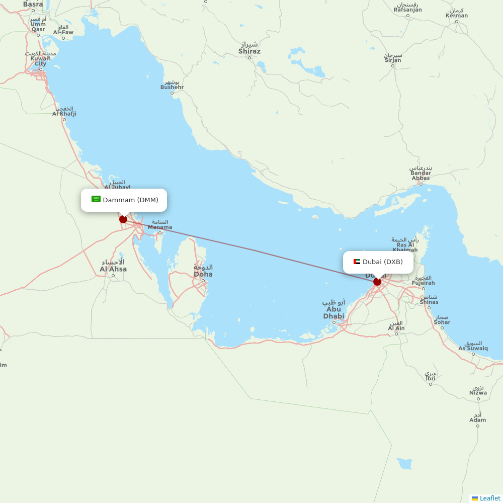 Emirates at DMM route map