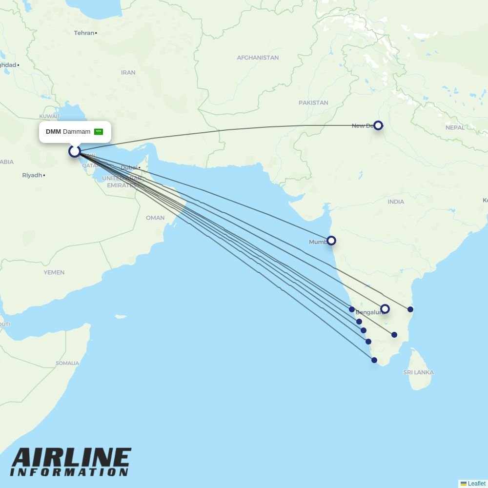 Air India Express routes from DMM