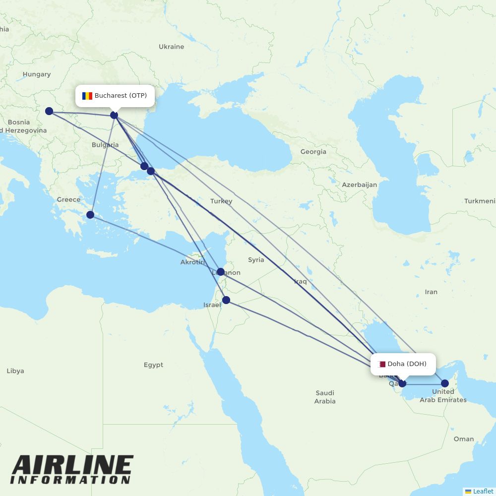 Airlines With Flights From Doha To Bucharest (doh To Otp) 