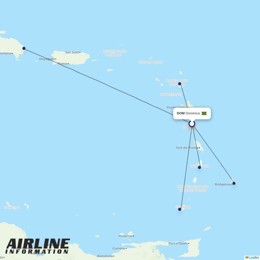 LIAT20 routes from DOM