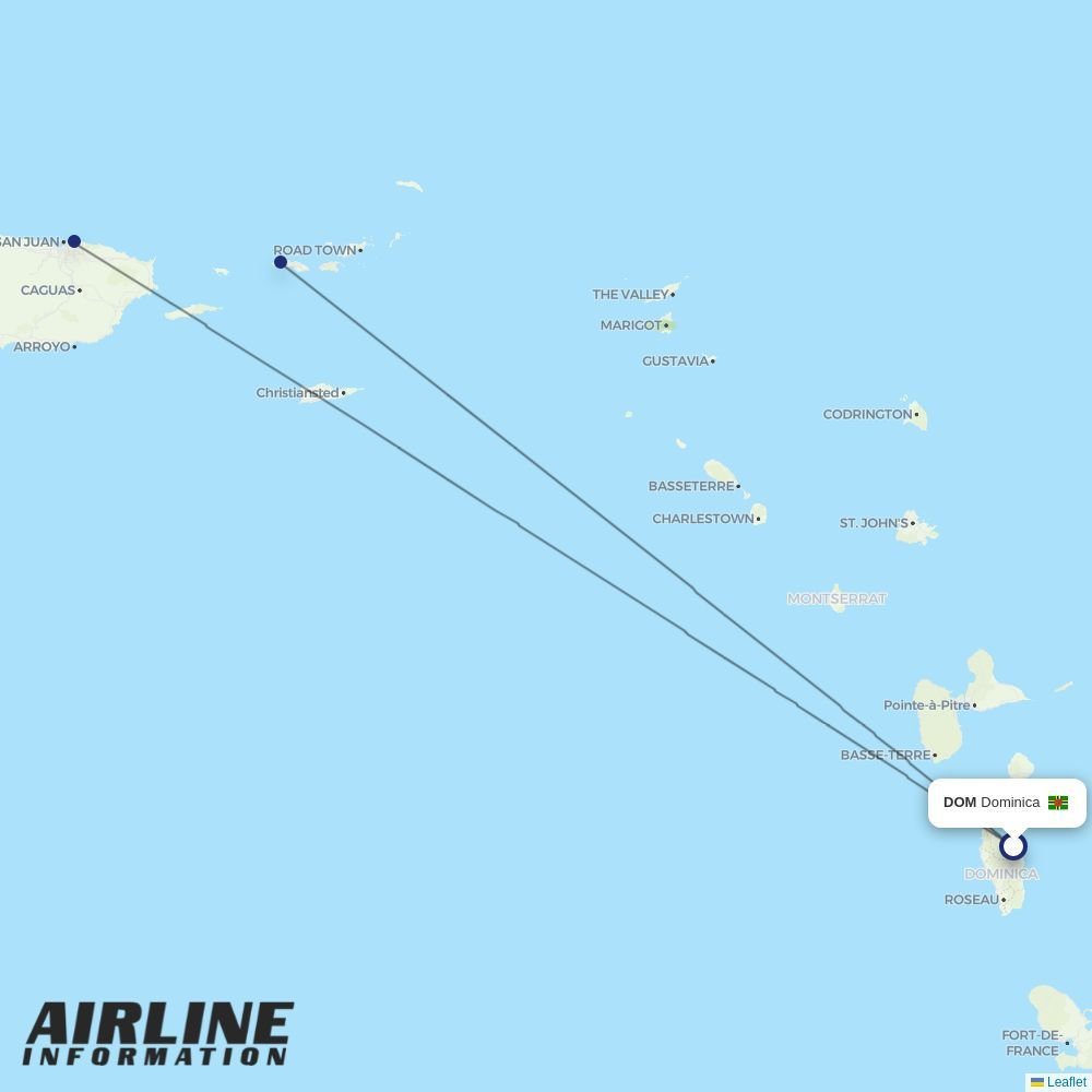 Contour Aviation routes from DOM