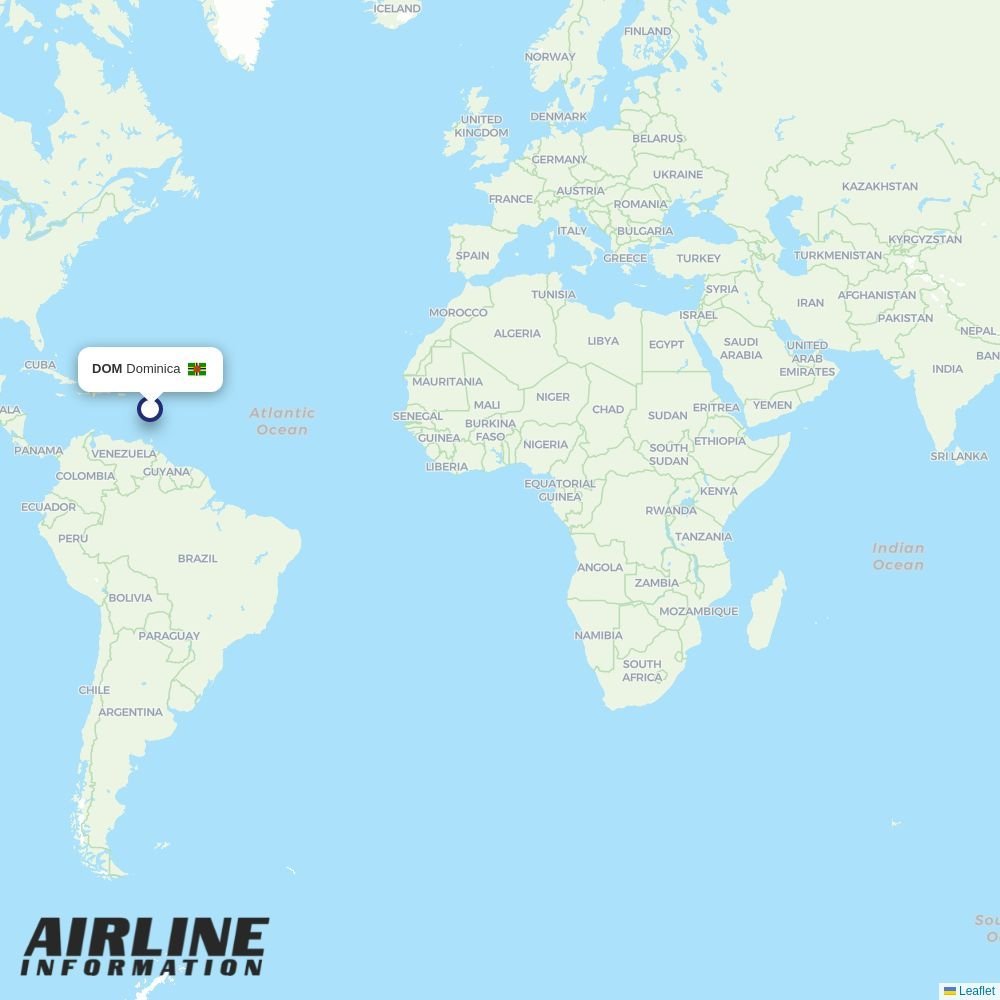 Winair routes from DOM