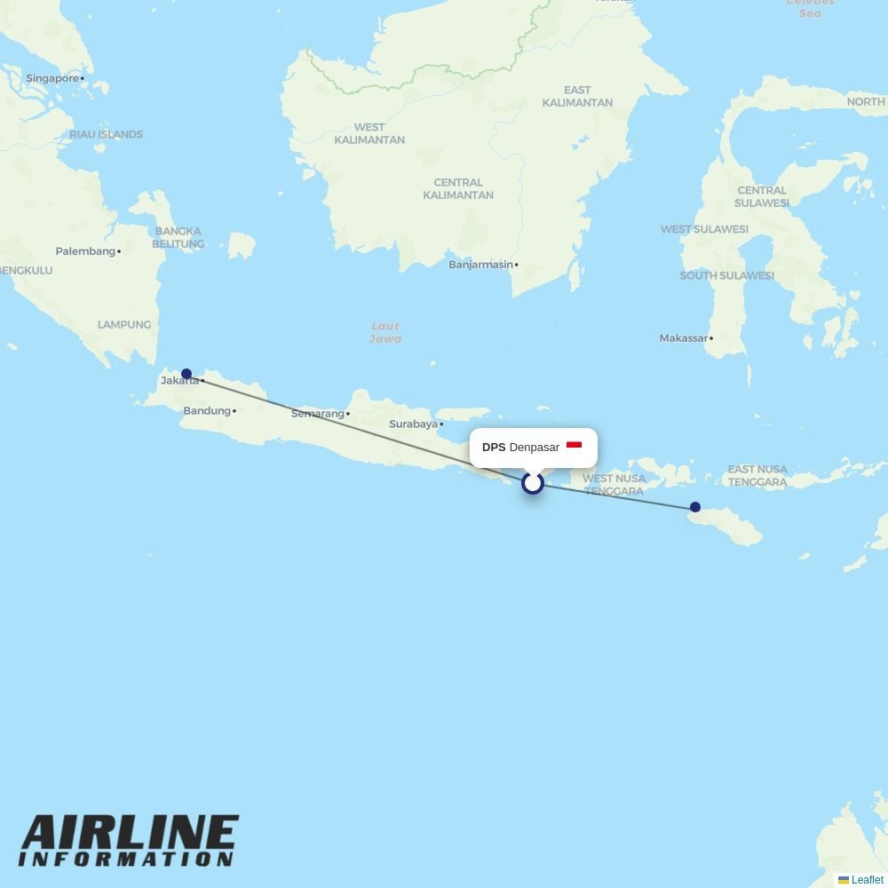 Nam Air routes from DPS