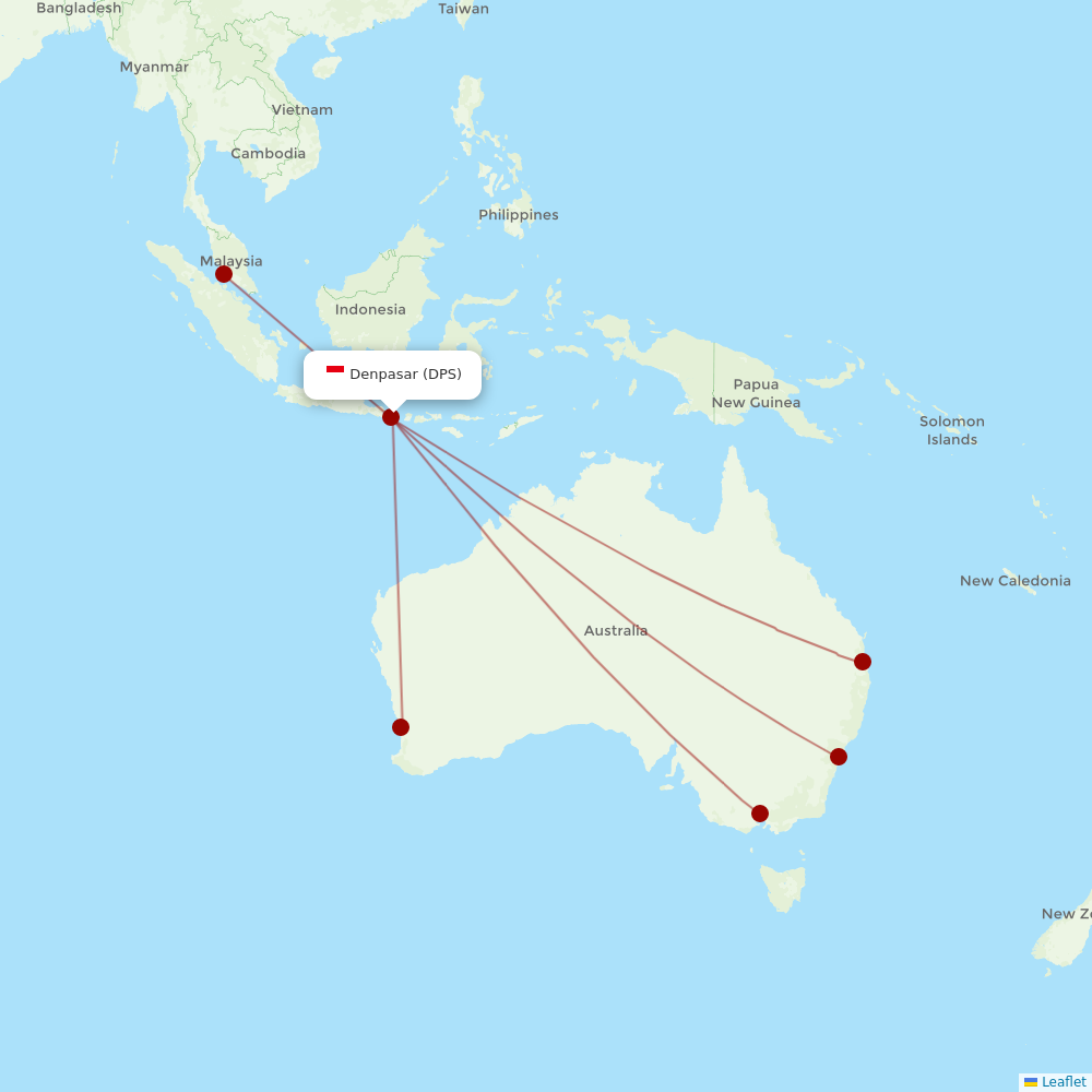 Batik Air Malaysia at DPS route map