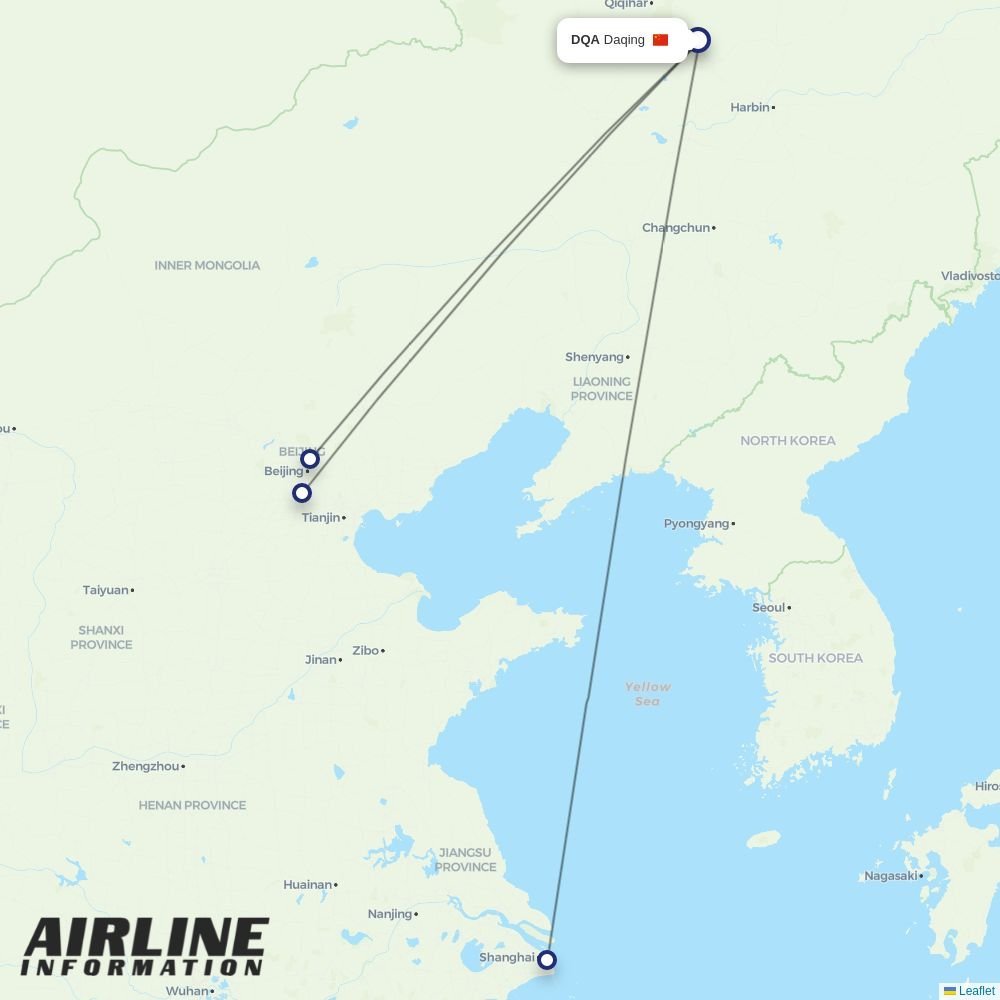 Air China routes from DSN