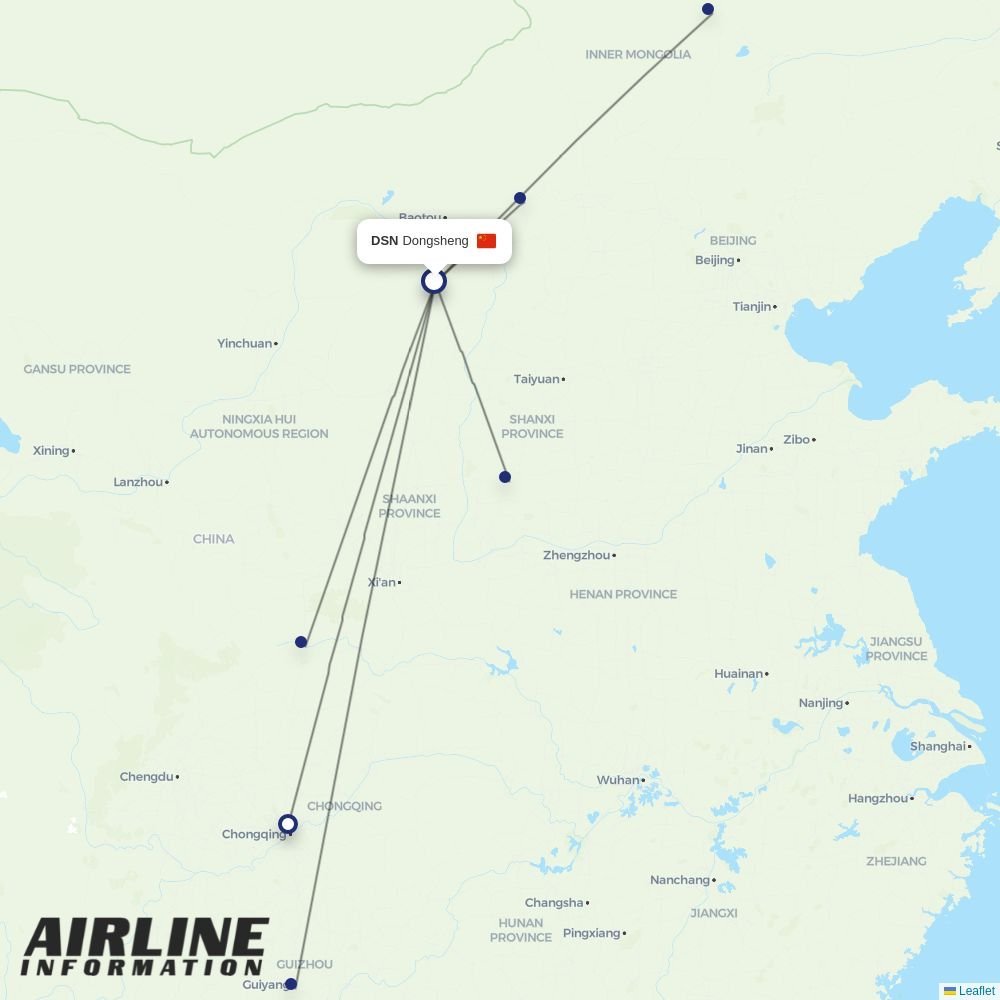 Gestair routes from DSN