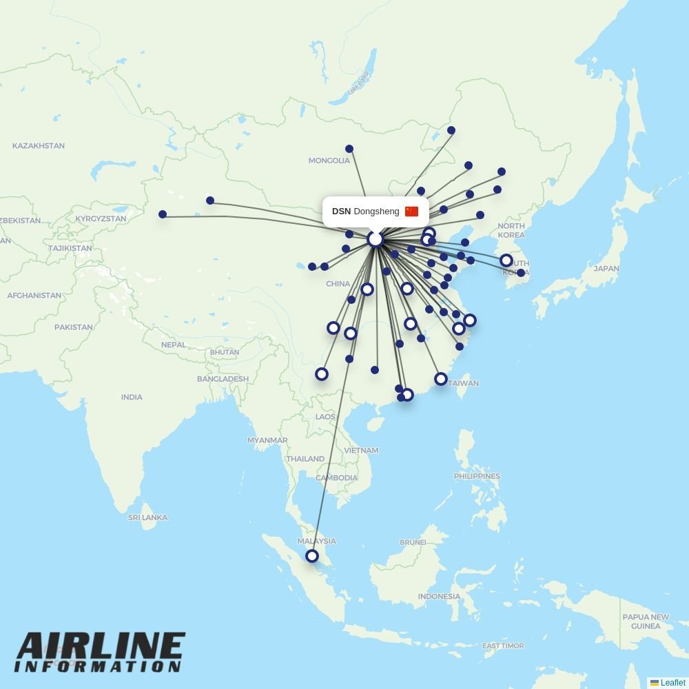 China Eastern routes from DSN