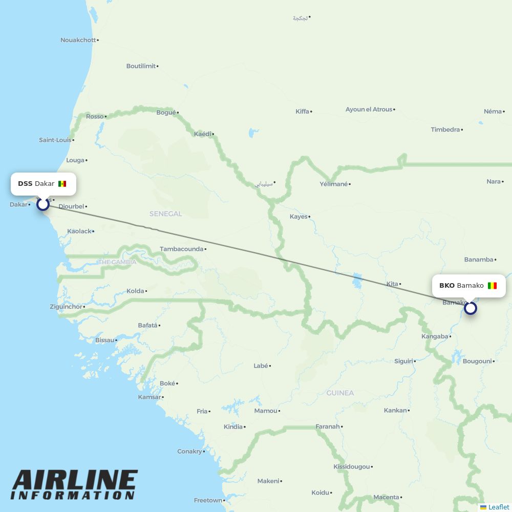 Ethiopian routes from DSS