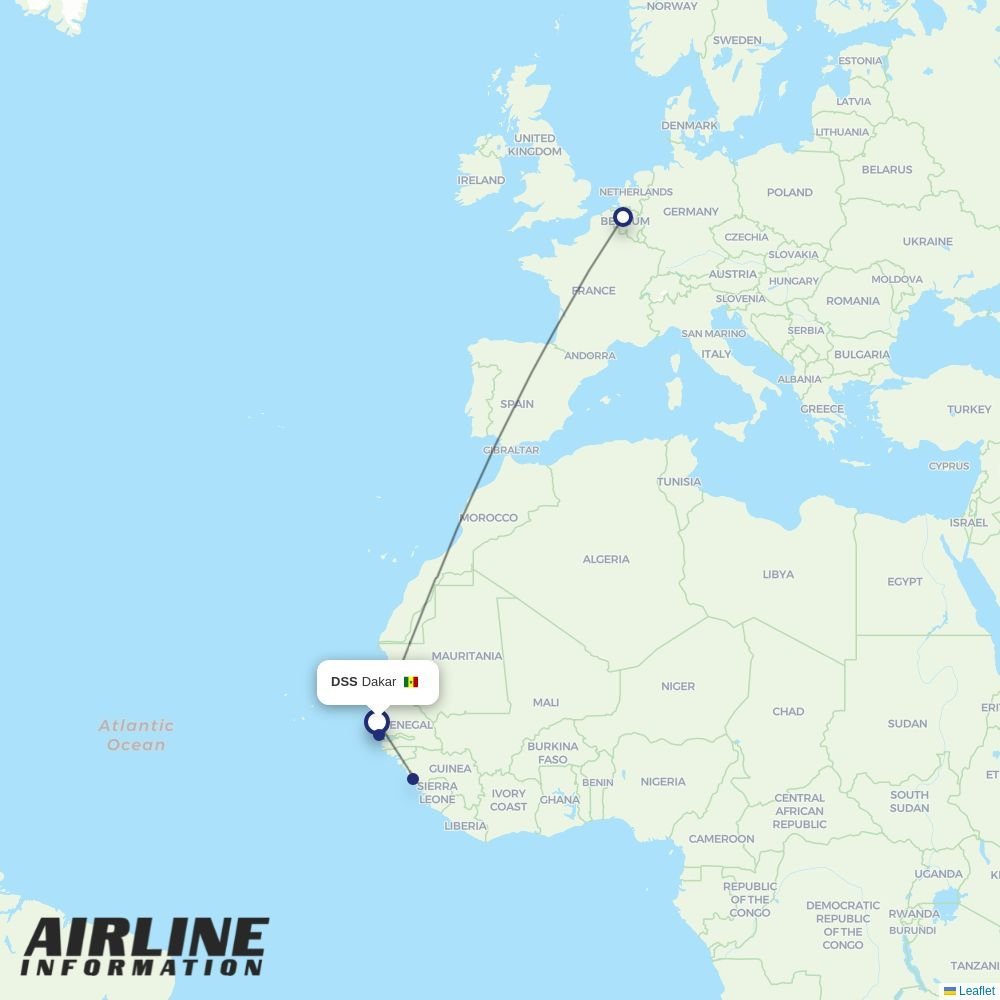 Brussels Airlines routes from DSS