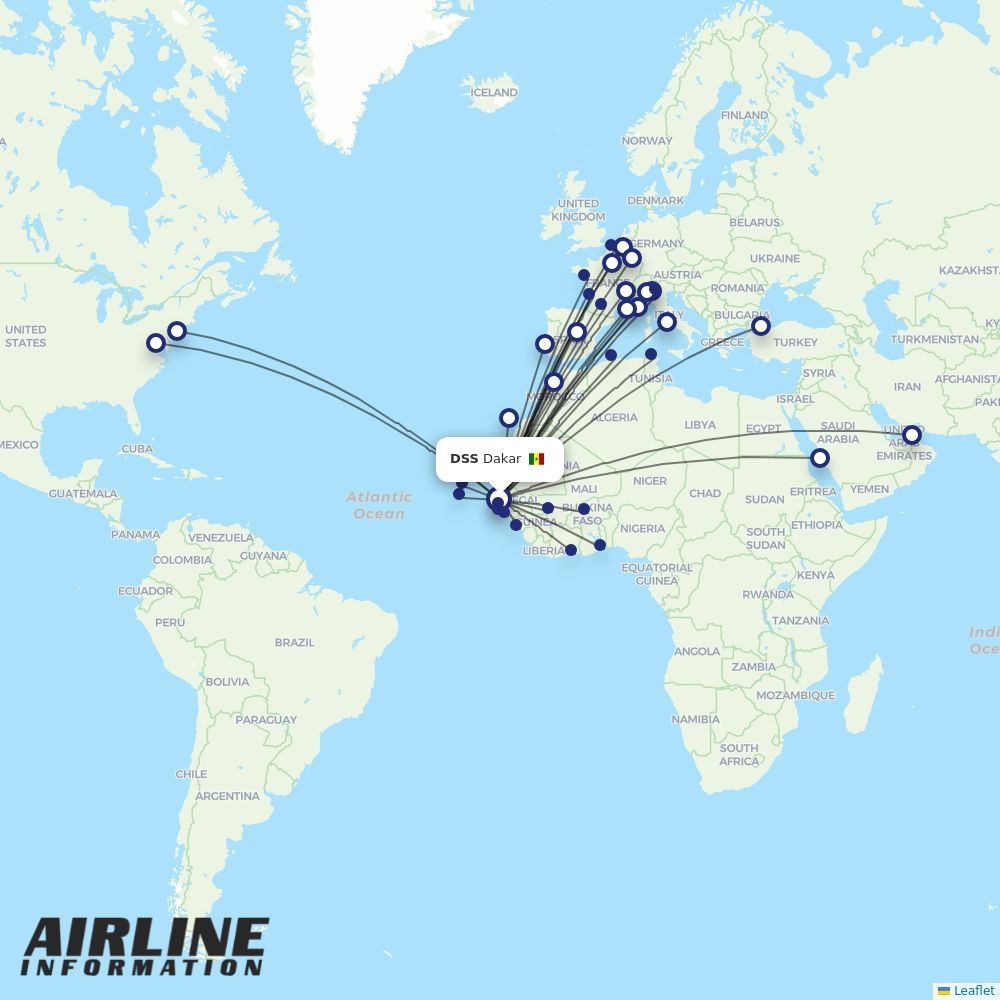 Tunisair routes from DSS