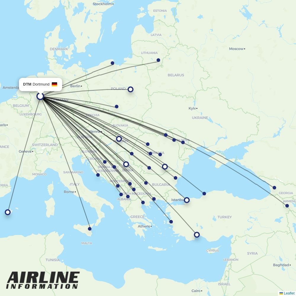 Wizz Air routes from DTM