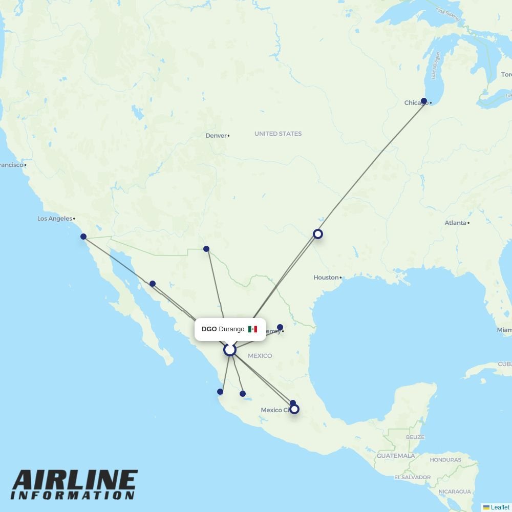 Aeromexico routes from DTW