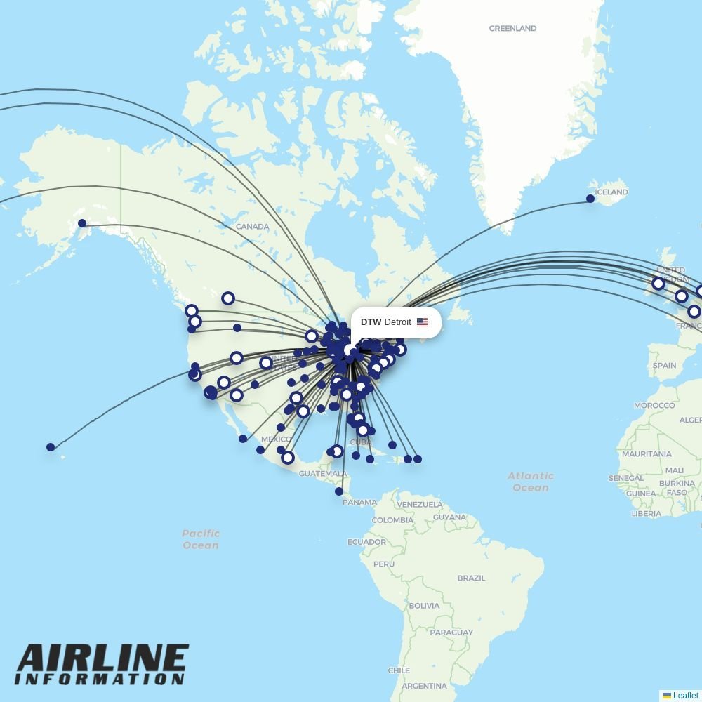 Avelo routes from DTW