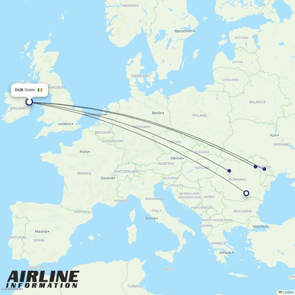 HiSky Europe routes from DUB