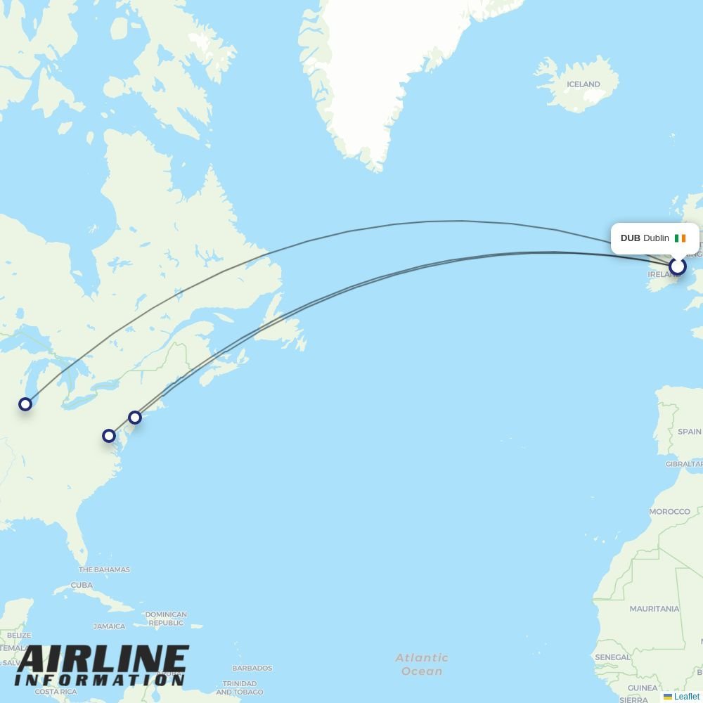 United routes from DUB