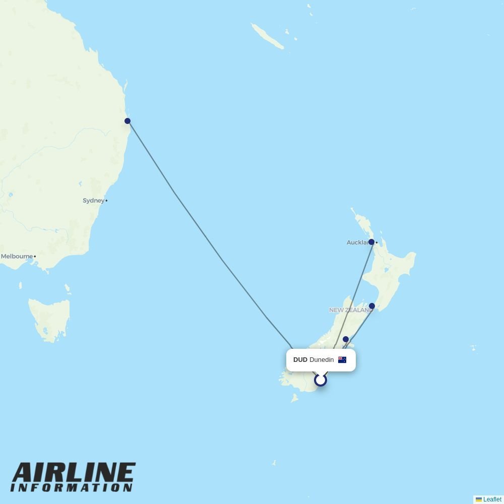 Jetstar routes from DUD
