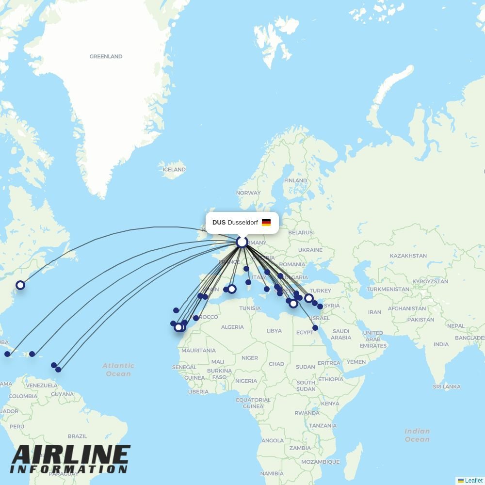 Condor routes from DUS