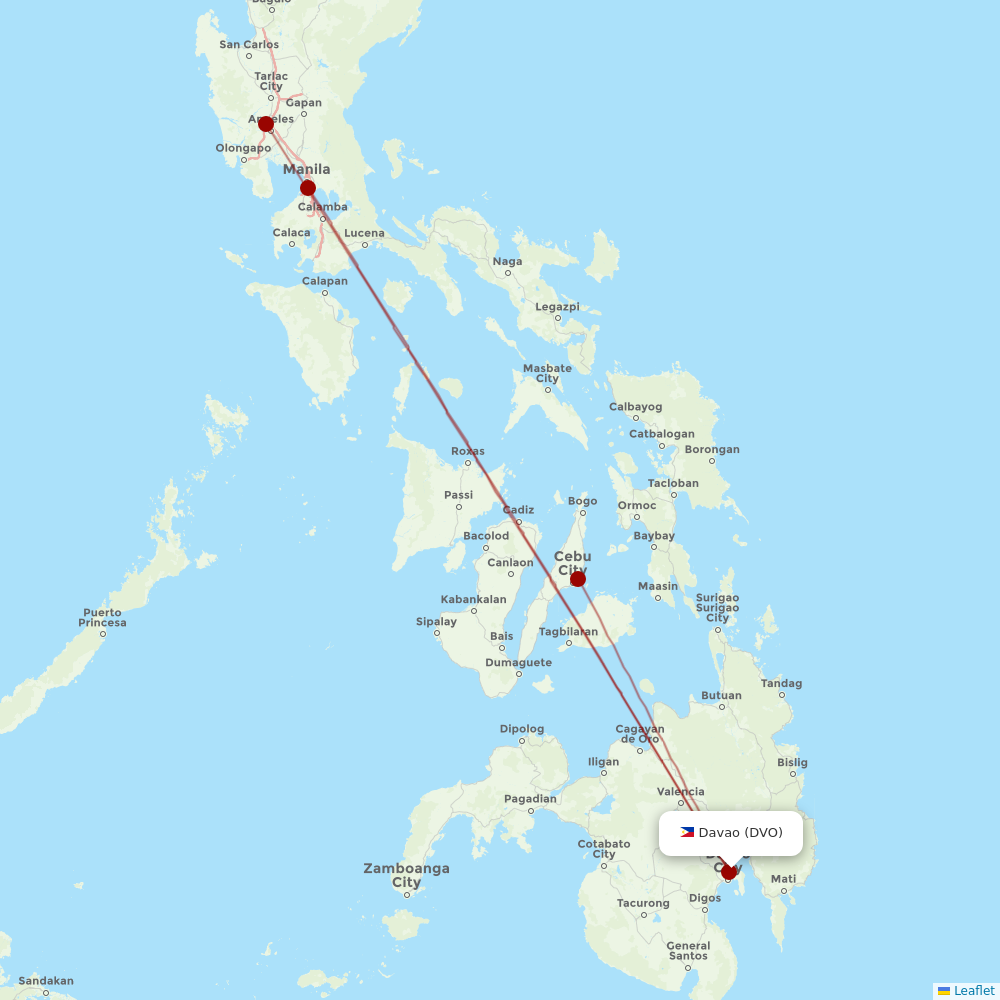 Philippines AirAsia at DVO route map