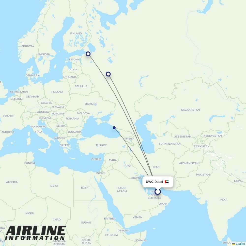 Aeroflot routes from DWC