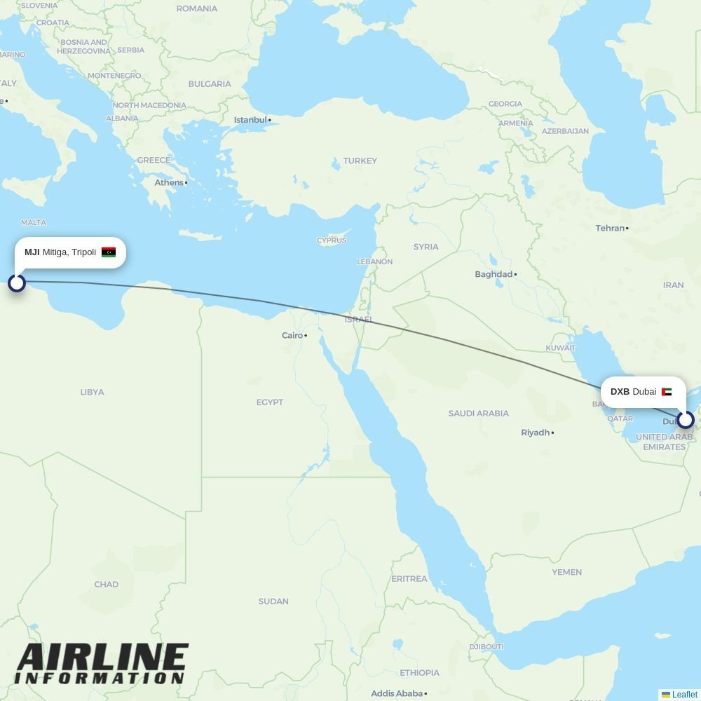 Fly OYA routes from DXB