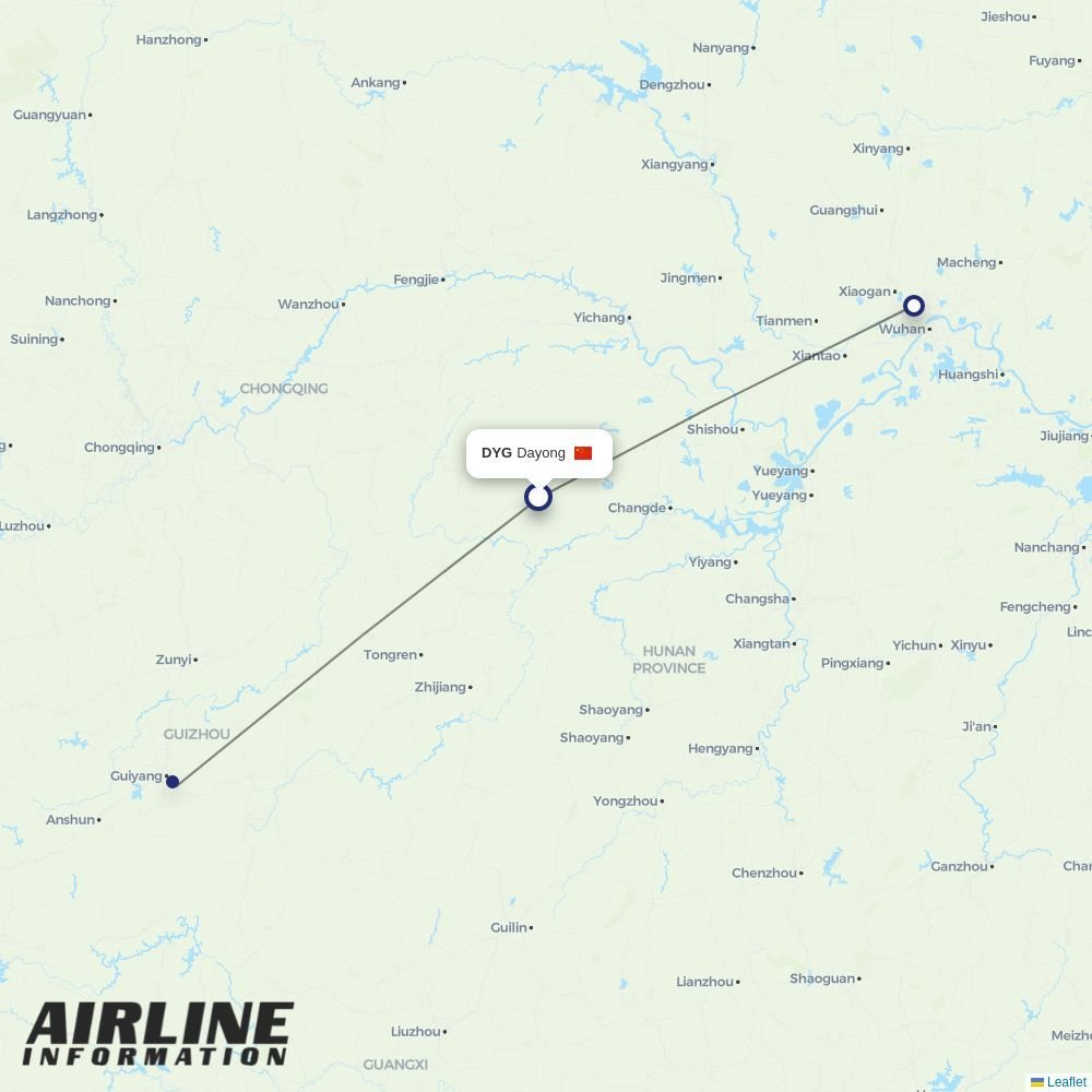 Gestair routes from DYG