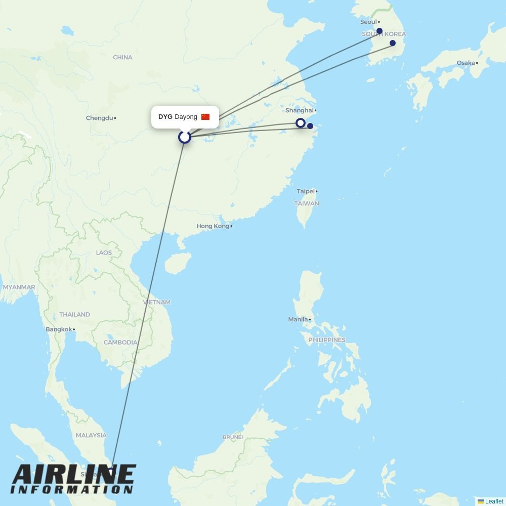Loong Air routes from DYG