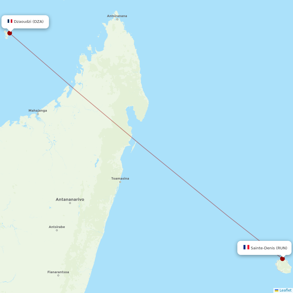 Corsair at DZA route map