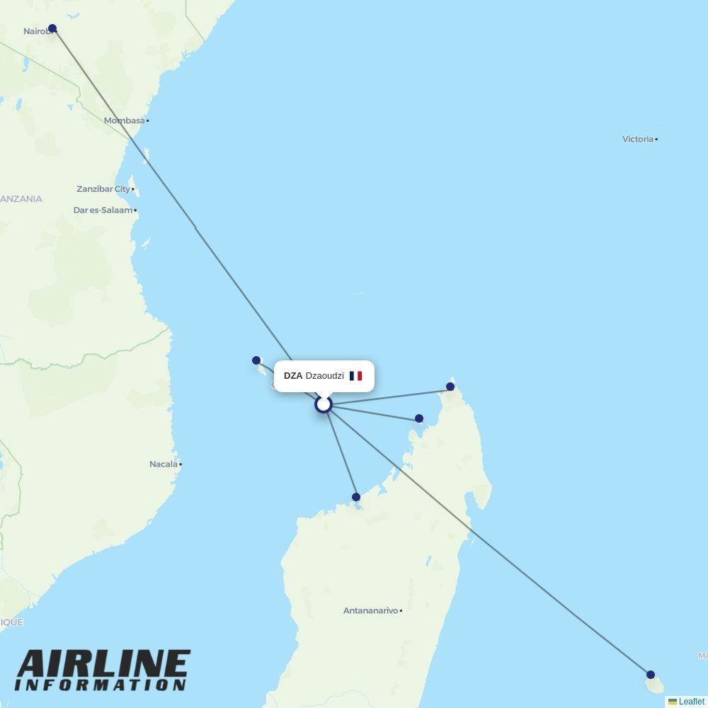Air Austral routes from DZA