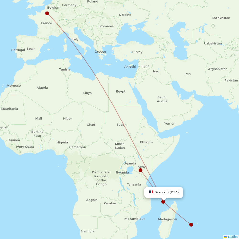 Air Austral at DZA route map