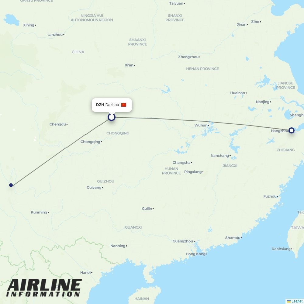 Loong Air routes from DZH