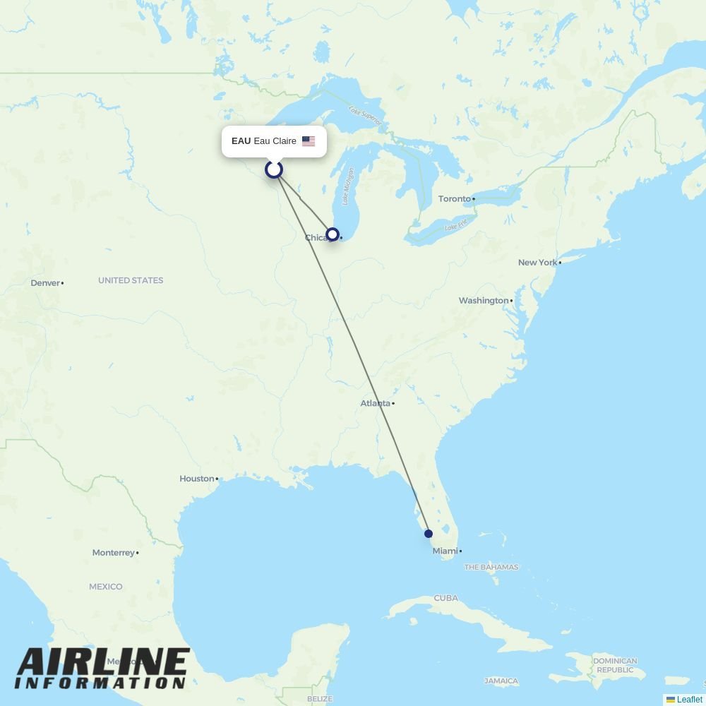 Sun Country Airlines routes from EAU