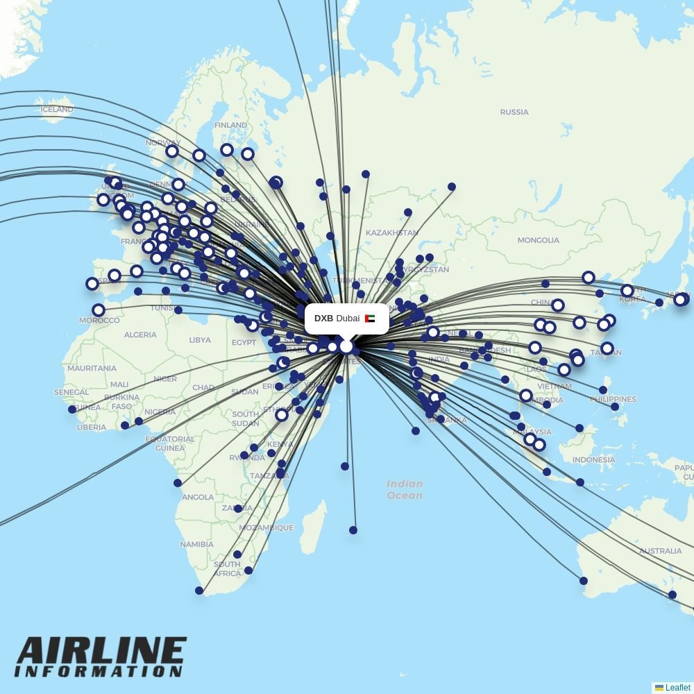 Ethiopian routes from EBB