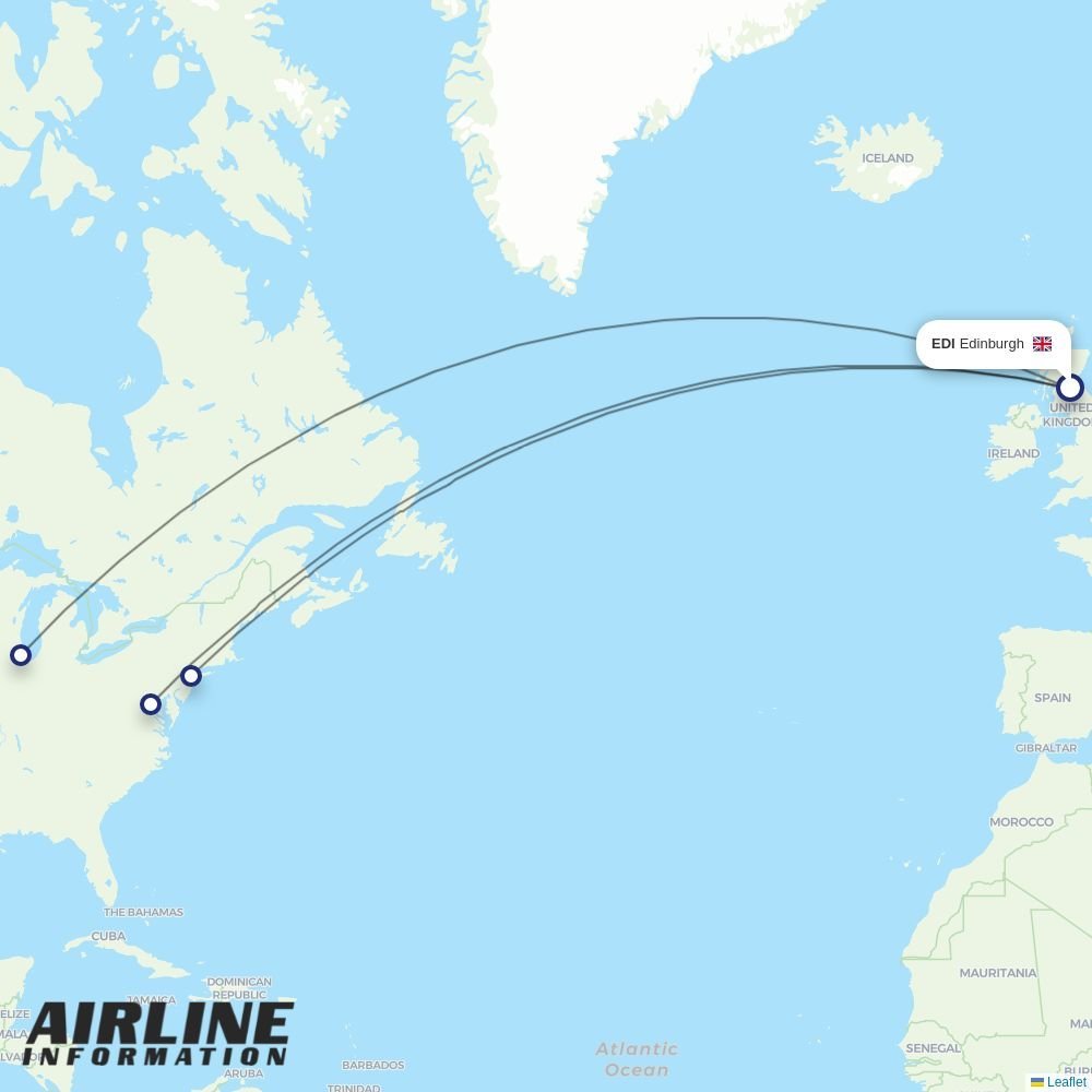 United routes from EDI