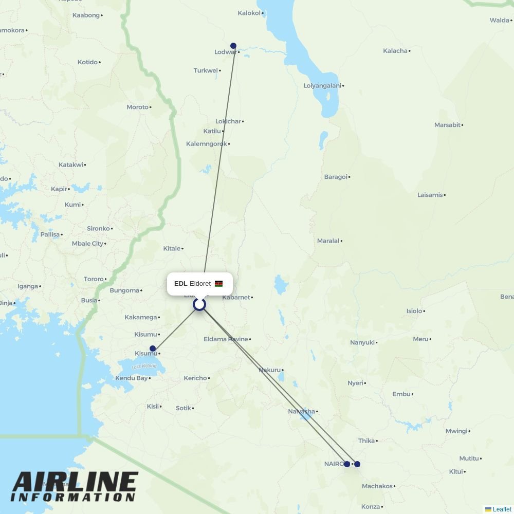 Jambojet routes from EDL