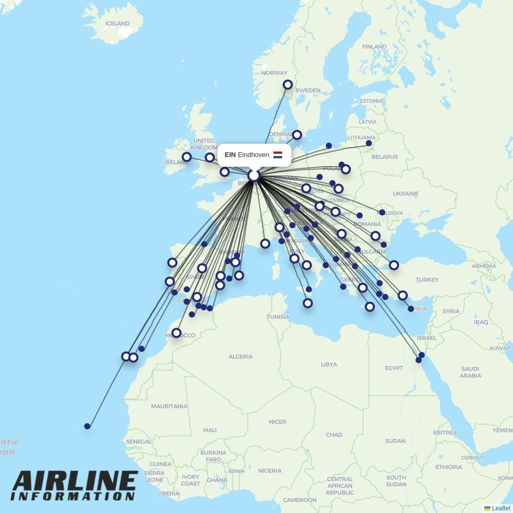 TUIfly Netherlands routes from EIN
