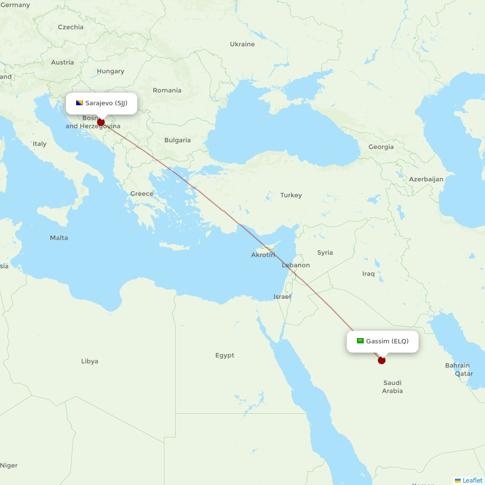 Stobart Air at ELQ route map