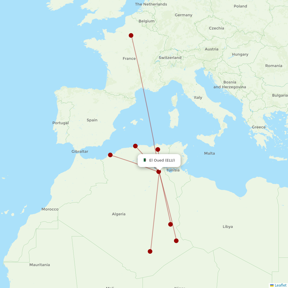 Air Algerie at ELU route map