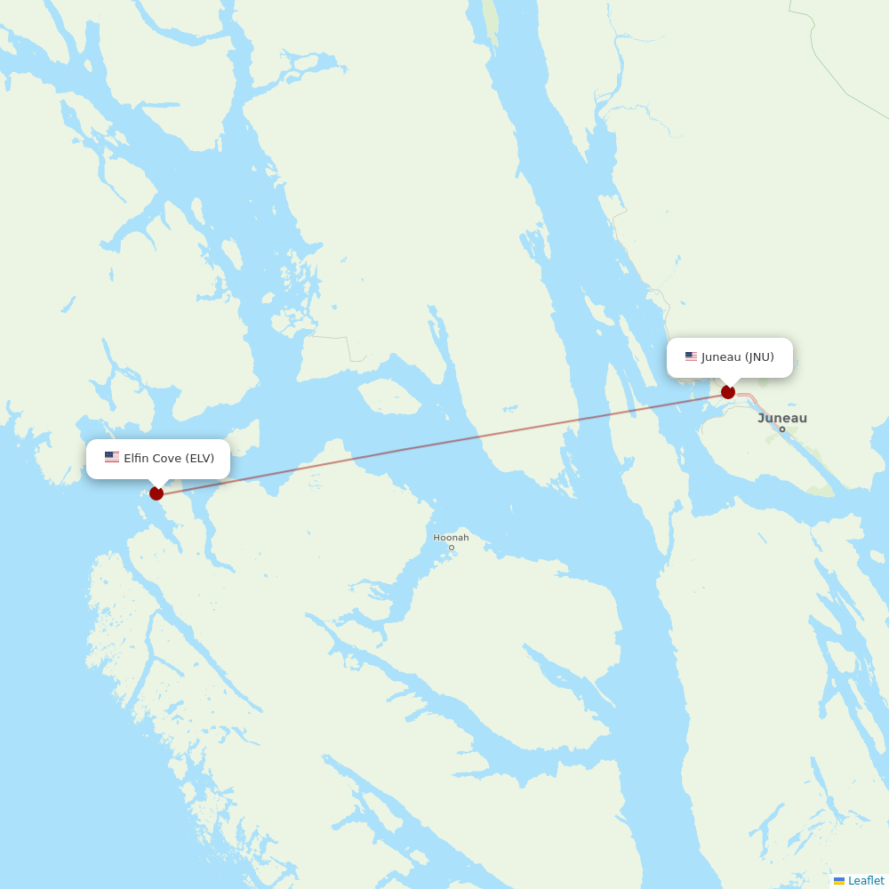 Alaska Seaplanes at ELV route map