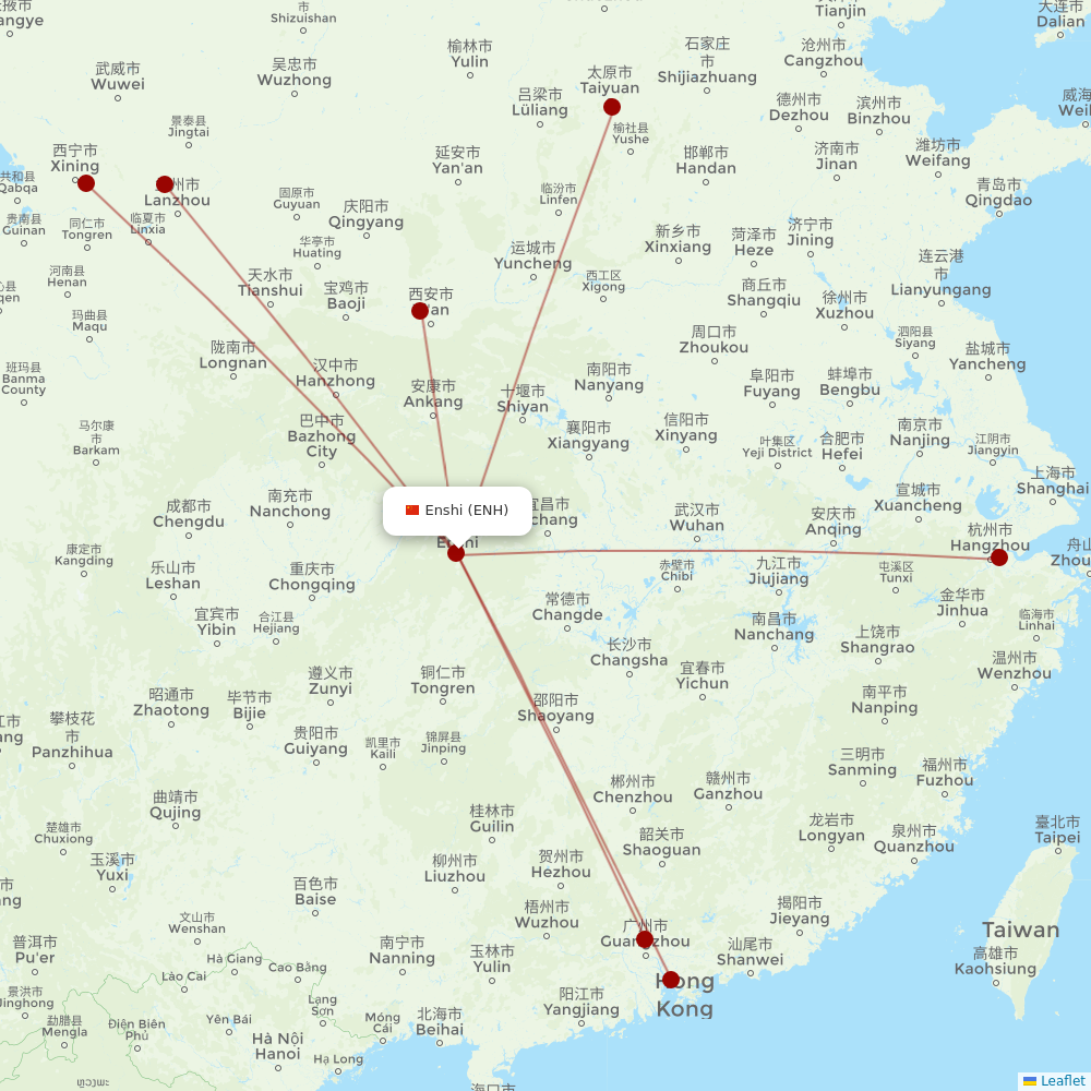 Loong Air at ENH route map