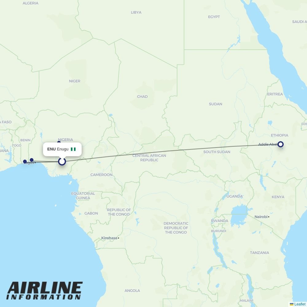 Air Peace routes from ENU