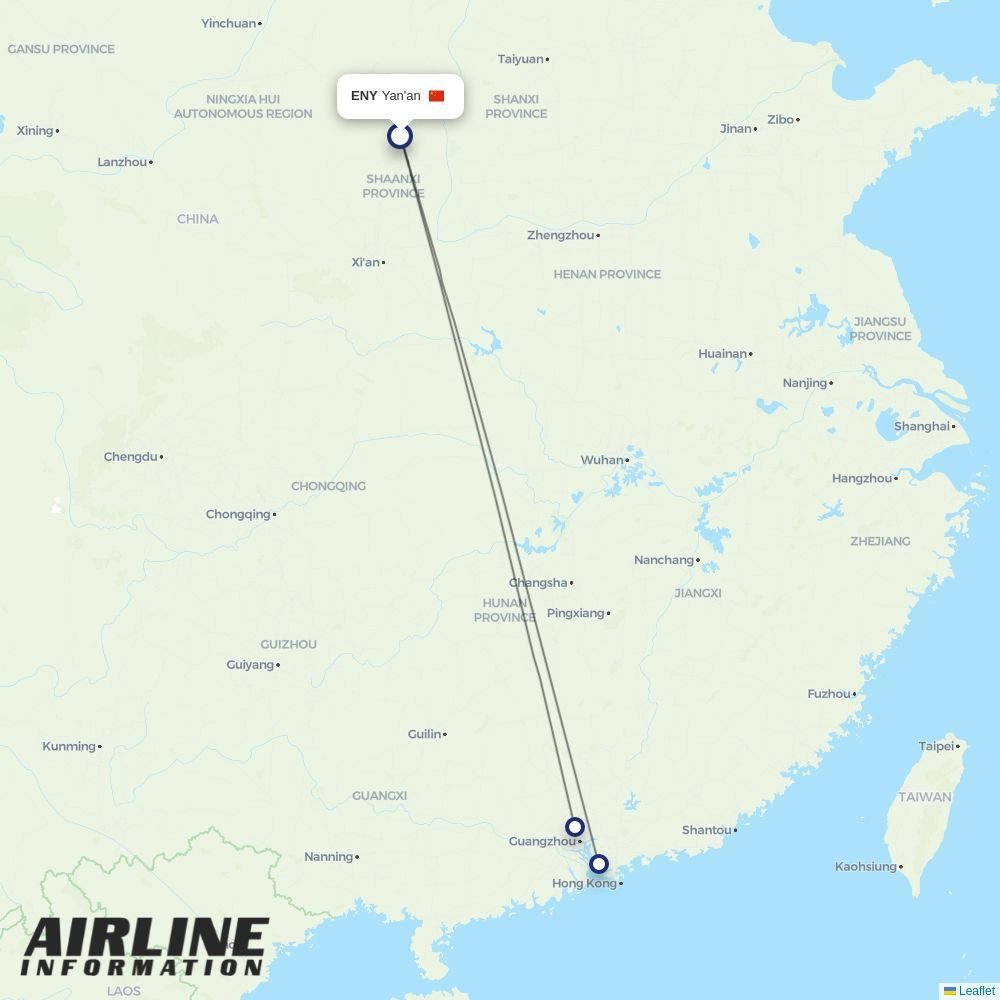 China Southern routes from ENY