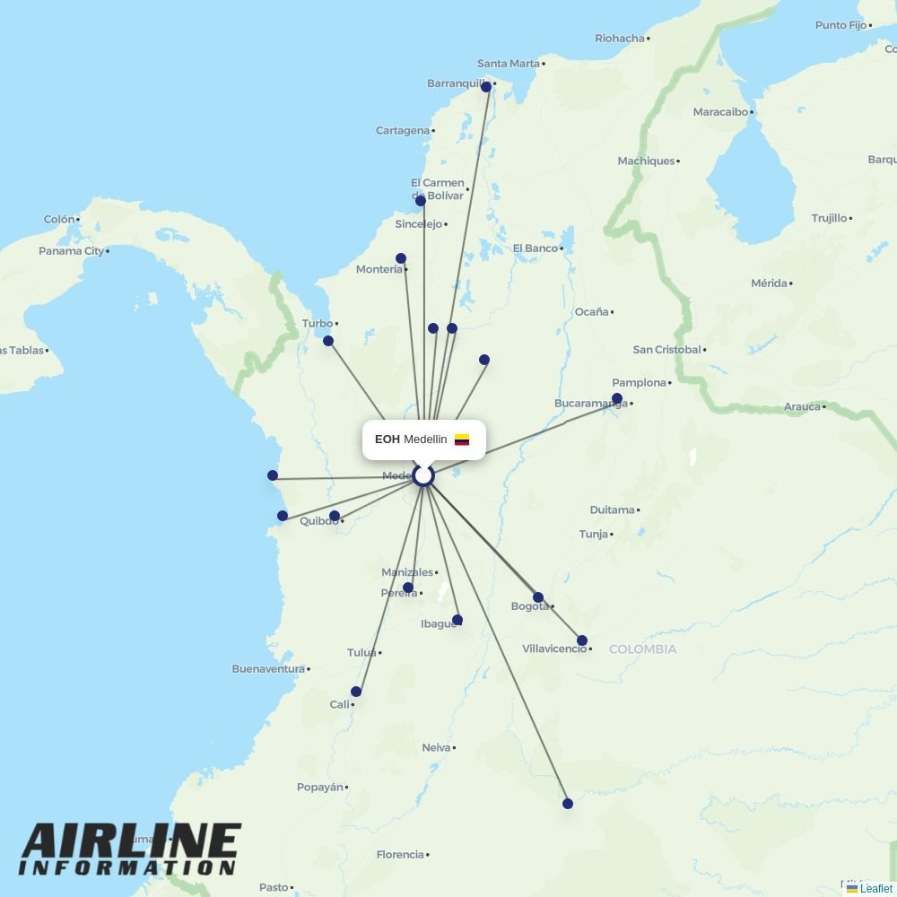 Clic Air routes from EOH